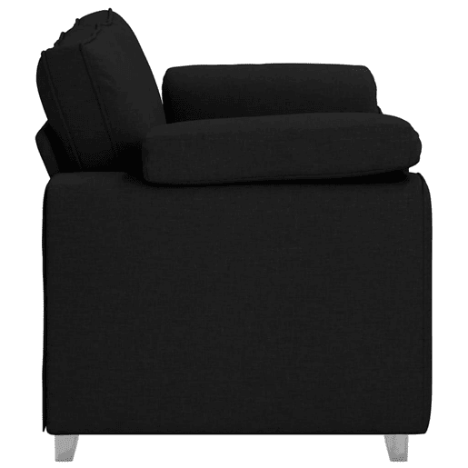 Sofá 3 lugares, Sofá fixo Preto 160 x 77 x 82 cm tecido