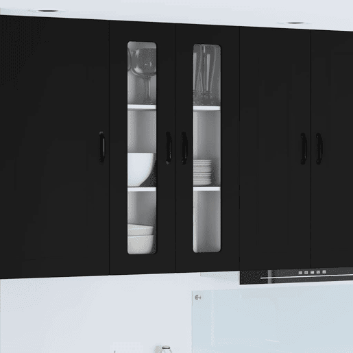 Armário de cozinha suspenso - armario de cocina colgante com porta Preto 60 x 31 x 100 cm