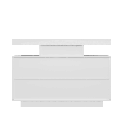 Aparador LED 120 cm - Buffet com 16 cores de luz, armário com gavetas, branco