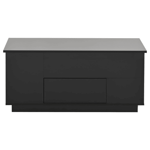 Mesa de centro 100x50x45 cm - 4 em 1 LED, altura ajustável, 2 gavetas, sofá e bancos - Preto