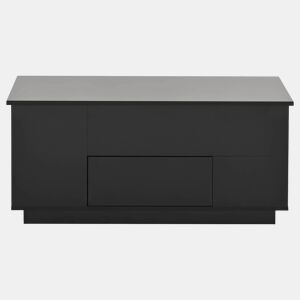 Mesa de centro 100x50x45 cm - 4 em 1 LED, altura ajustável, 2 gavetas, sofá e bancos - Preto