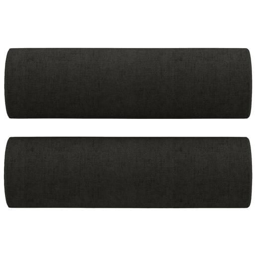 Sofá 3 lugares - Sofá fixo + almofadas decorativas 180 cm tecido preto