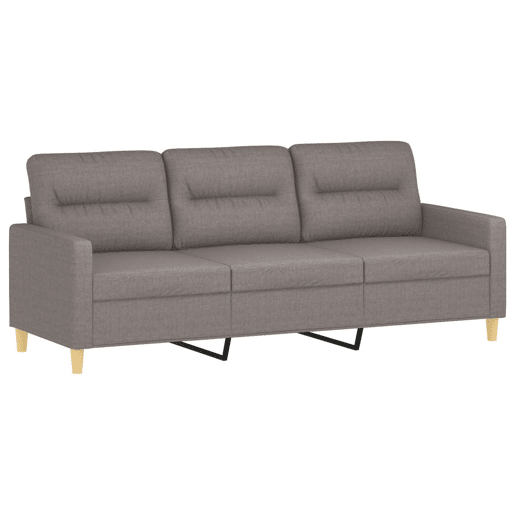 Sofá 3 lug. - Sofá fixo +almofadas decoração 180cm tecido cinza-acastanhado