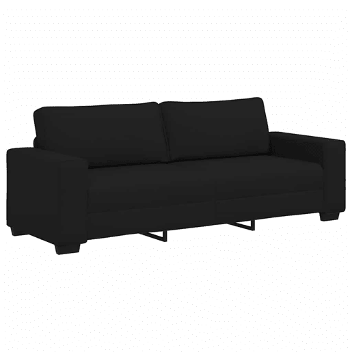 Sofá de 3 lugares - Sofá fixo tecido 180 cm preto
