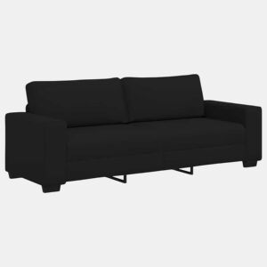 Sofá de 3 lugares - Sofá fixo tecido 180 cm preto