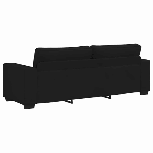Sofá de 3 lugares - Sofá fixo tecido 180 cm preto