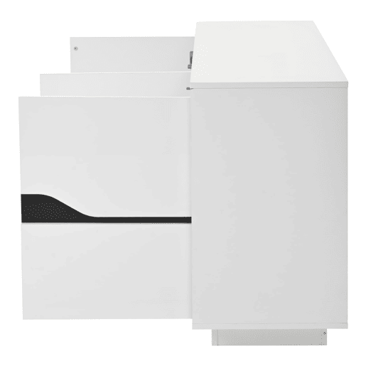 Móvel de sala 140x40x70 cm - Aparador com 3 portas, com LED, branco e preto