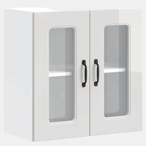 Armário parede de cozinha - Cozinha modular porta vidro branco alto brilho