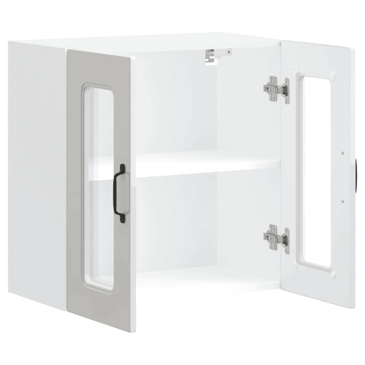 Armário parede de cozinha - Cozinha modular porta vidro branco alto brilho