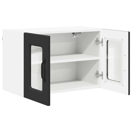 Lote de 2 Armários de cozinha suspendidos - Cozinha modular Colgantes Preto 60 x 31 x 40 cm