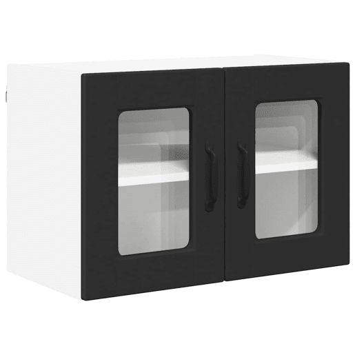 Lote de 2 Armários de cozinha suspendidos - Cozinha modular Colgantes Preto 60 x 31 x 40 cm