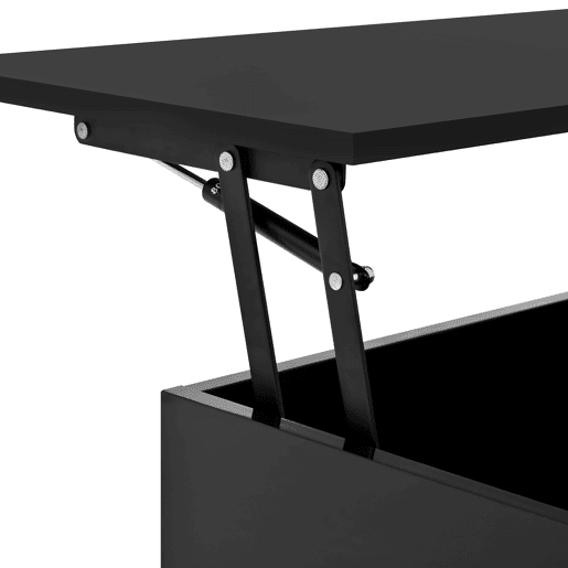 Mesa de centro elevável 78x78x45 cm - com LED, altura ajustável, armazenamento flexível - preta
