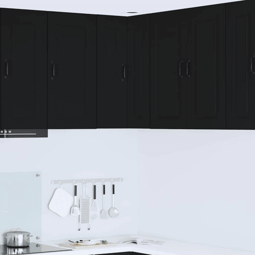 Armário de cozinha suspenso - armario de cocina colgante com porta Preto 57 x 57 x 80 cm