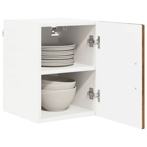 Lote de 2 Armários de cozinha suspendidos - Cozinha modular Colgantes com prateleira Madeira Antiga