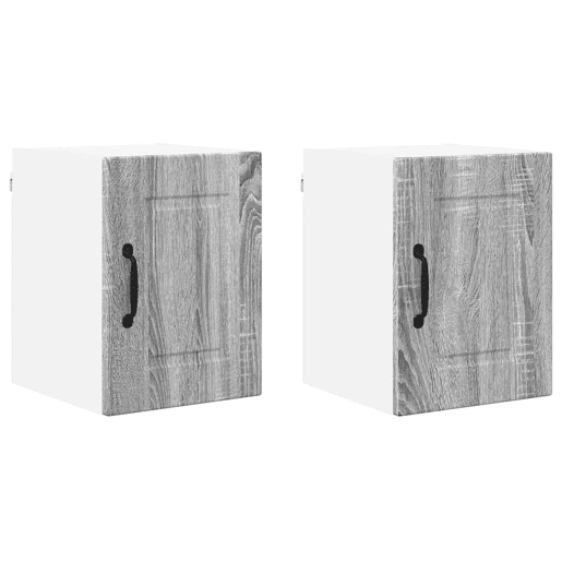 Lote de 2 Armários de cozinha suspendidos - Cozinha modular Colgantes Cinza Sonoma 30 x 31 x 40 cm