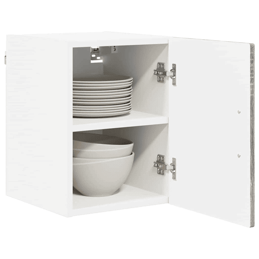 Lote de 2 Armários de cozinha suspendidos - Cozinha modular Colgantes Cinza Sonoma 30 x 31 x 40 cm