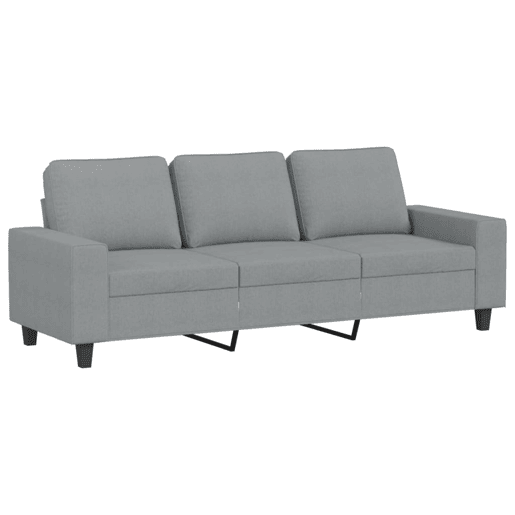 Sofá de 3 lugares - Sofá fixo com apoio de pés 180 cm tecido cinzento-claro