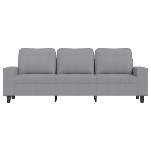 Sofá de 3 lugares - Sofá fixo com apoio de pés 180 cm tecido cinzento-claro