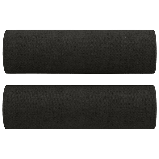 Sofá 2 lugares, Sofá fixo + almofadas decorativas 140 cm tecido preto Sofá 2 lugares, Sofá fixo + almofadas decorativas 140 cm tecido preto