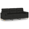 Sofá 3 lugares - Sofá fixo + almofadas decorativas 180 cm tecido preto
