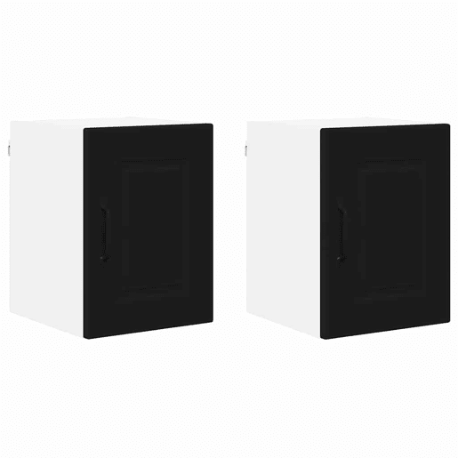 Lote de 2 Armários de cozinha suspendidos - Cozinha modular Colgantes Preto 30 x 31 x 40 cm
