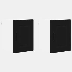 Lote de 2 Armários de cozinha suspendidos - Cozinha modular Colgantes Preto 30 x 31 x 40 cm