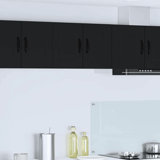 Lote de 2 Armários de cozinha suspendidos - Cozinha modular Colgantes Preto 30 x 31 x 40 cm