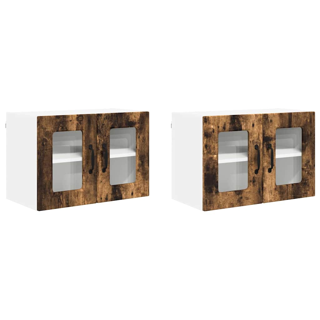 Armario de cocina de pared - Mueble cocina con estante 2 pcs 60 Marrón