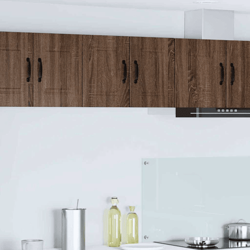 Lote de 2 Armários de cozinha suspendidos - Cozinha modular Colgantes com porta Carvalho Marrom