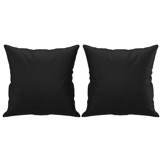 Sofá 2 lugares, Sofá fixo + almofadas decorativas 120cm couro artif. preto