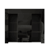 Aparador moderno 95x35x83 cm - Estilo compacto com prateleiras de vidro e porta - Preto