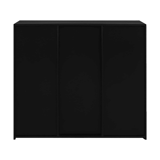 Aparador moderno 95x35x83 cm - Estilo compacto com prateleiras de vidro e porta - Preto