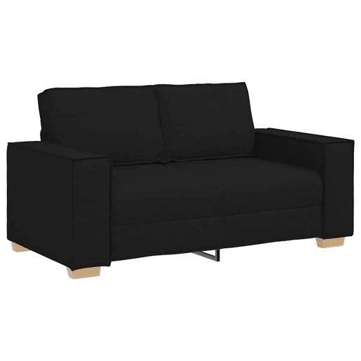 Sofá de 2 lugares - Sofá fixo preto 120 cm tecido