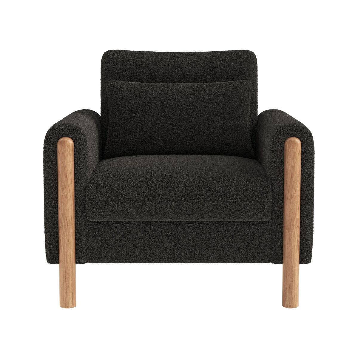Sillón moderno 1 plaza - cojín grueso, confortable, suave, para sala, oficina o dormitorio - gris