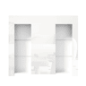 Aparador moderno branco 95x35x83 cm - Confrontamento brilhante, prateleiras de vidro e porta - Branco