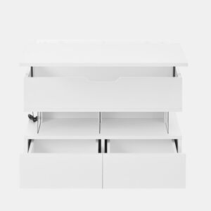 Mesa de centro elevável 16 cores - Vidro, suportes acrÃlicos - Branco