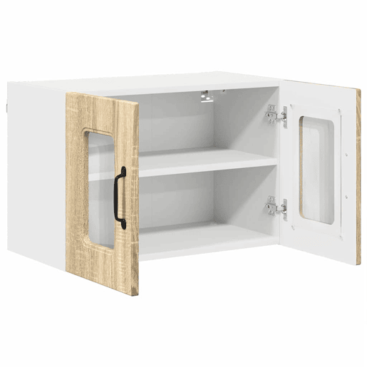 Lote de 2 Armários de cozinha suspendidos - Cozinha modular Colgantes com porta Carvalho Sonoma