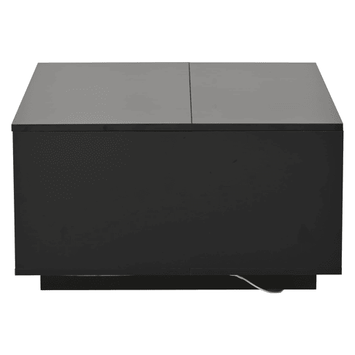 Mesa de centro elevável 707038 cm - Com LED, 1 gaveta, arrumação oculta, preta