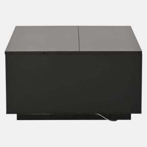 Mesa de centro elevável 707038 cm - Com LED, 1 gaveta, arrumação oculta, preta