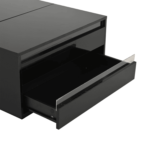 Mesa de centro elevável 707038 cm - Com LED, 1 gaveta, arrumação oculta, preta