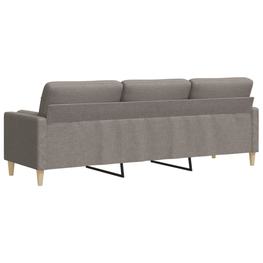 Sofá 3 lugares - Sofá fixo com almofadas 210 cm tecido cinza-acastanhado