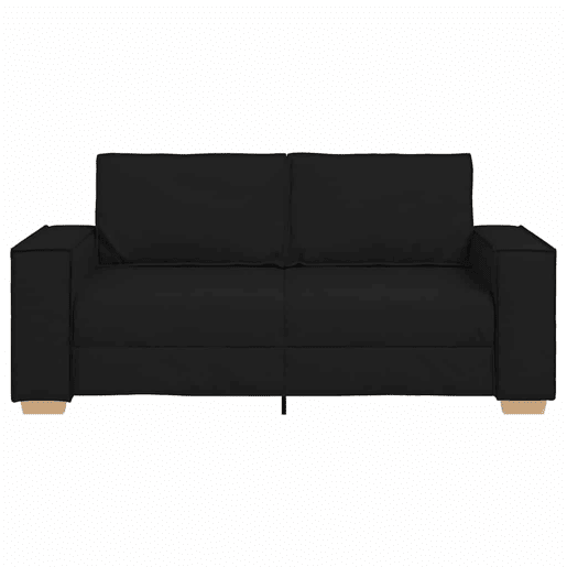Sofá de 2 lugares - Sofá fixo preto 140 cm tecido Sofá de 2 lugares - Sofá fixo preto 140 cm tecido