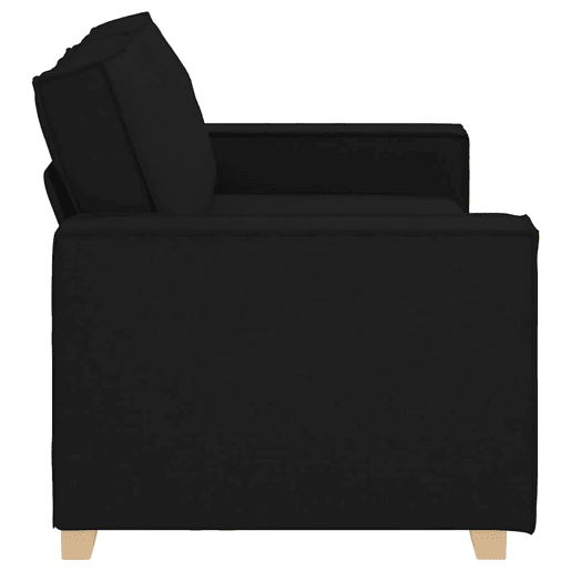 Sofá de 2 lugares - Sofá fixo preto 140 cm tecido Sofá de 2 lugares - Sofá fixo preto 140 cm tecido