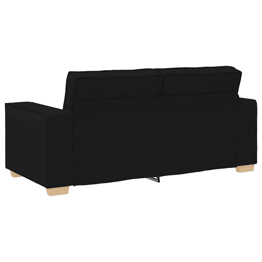 Sofá de 2 lugares - Sofá fixo preto 140 cm tecido Sofá de 2 lugares - Sofá fixo preto 140 cm tecido