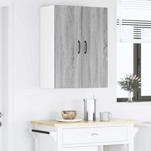Lote de 2 Armários de cozinha suspendidos - Cozinha modular Colgantes Cinza Sonoma 30 x 31 x 80 cm