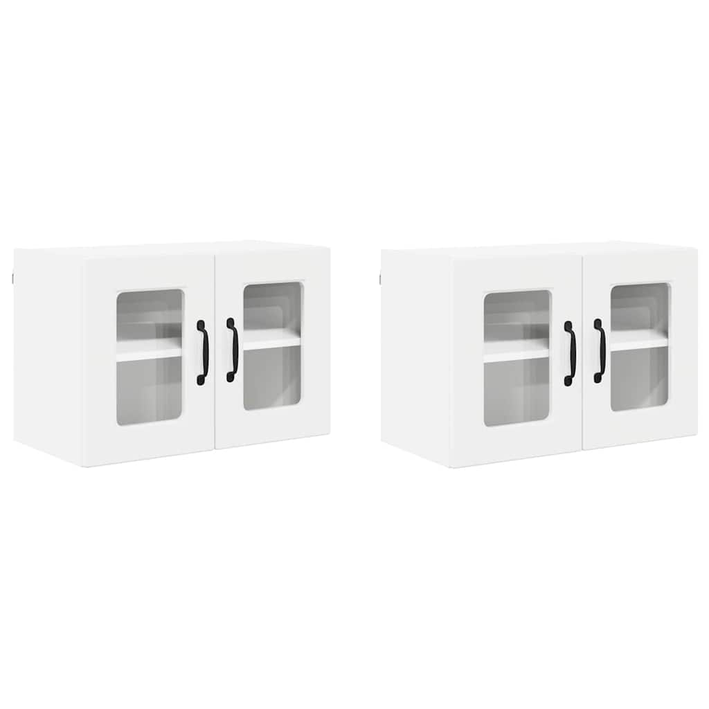 Armario de cocina de pared - Mueble cocina con estante 2 pcs 60 Blanco Brillo
