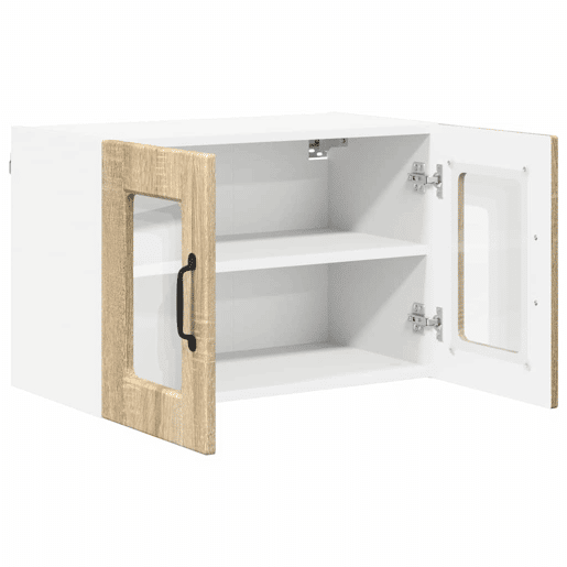 Lote de 2 Armários de cozinha suspendidos - Cozinha modular Colgantes com porta Carvalho Sonoma