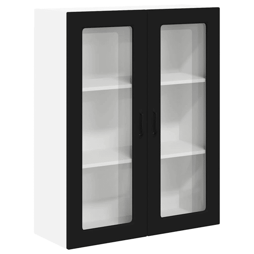 Armário de cozinha suspenso - armario de cocina colgante com porta Preto 80 x 31 x 100 cm