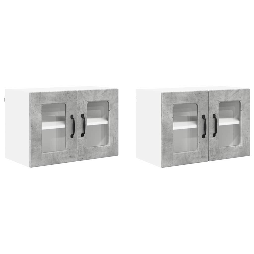 Armario de cocina de pared - Mueble cocina con estante 2 pcs 60 Gris