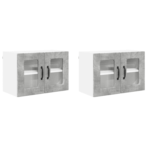 Lote de 2 Armários de cozinha suspendidos - Cozinha modular Colgantes Cinzento 60 x 31 x 40 cm